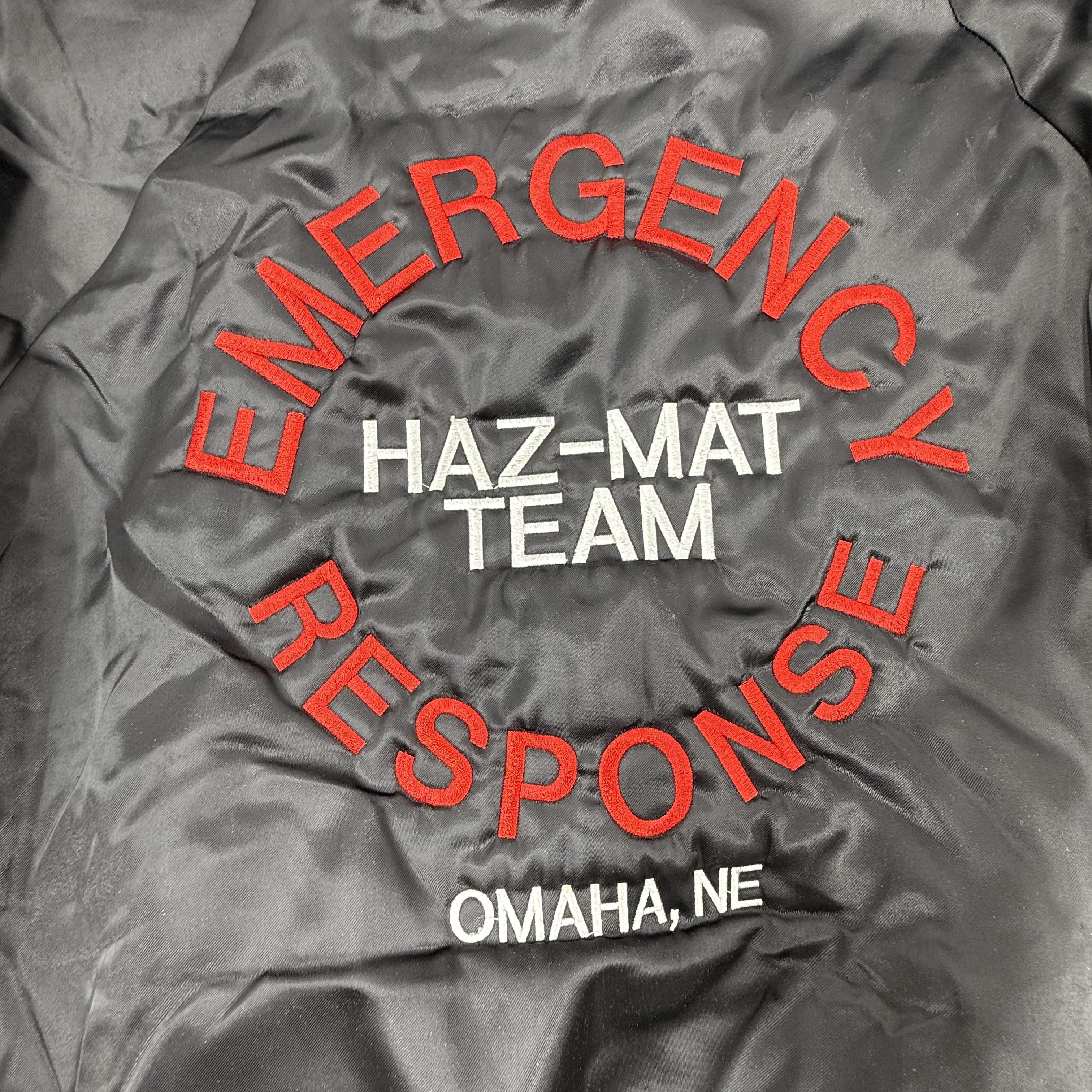 Vintage 80s WestArk Haz-Mat Response Team Bomber Jacket Made in USA Sz M