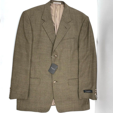 Tallia Men's Tan Worsted Wool Blazer Sport Coat Vintage 90s Y2K NWT Sz 43L