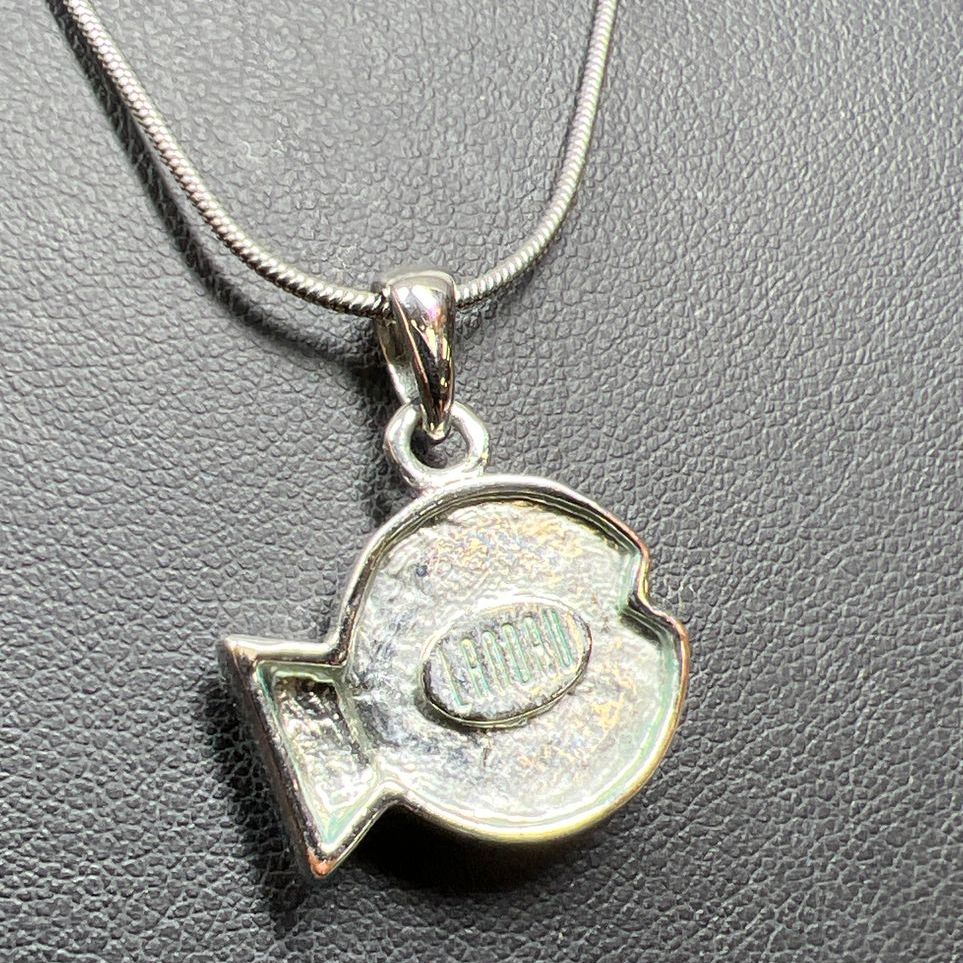 Landau Fish Pendant Silver Tone Necklace