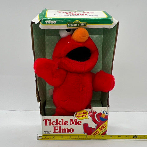 Tyco Sesame Street Tickle Me Elmo Plush Toy Vintage 1996 New in Box