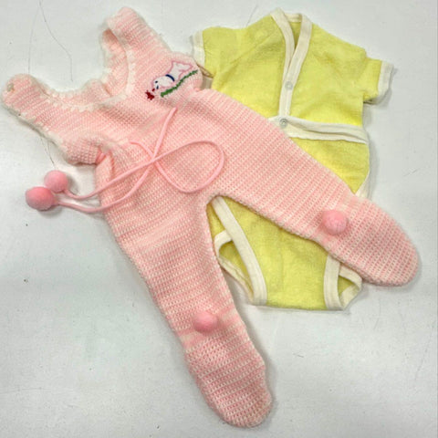 Vintage 80s 90s Baby Girl Clothes Lot Sleeper Dress Bloomer Set Newborn 3 Months