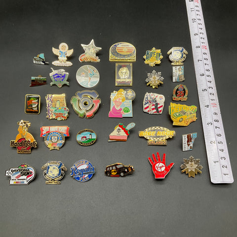 Vintage Lapel Pin Lot Disney Hard Rock Olympics NASCAR 31 Pieces