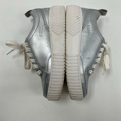 Sorel Out N About III Low Metallic Silver Waterproof Sneaker Women's Size 7