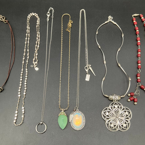 Fossil Lucky Brand Lia Sophia Vintage America Costume Necklace Jewelry Lot of 9