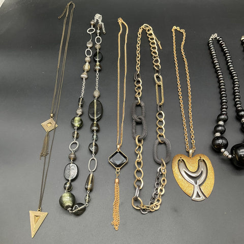 Kenneth Cole New York Modern Fashion Necklace Lot of 7 Beaded Geometric Tassels