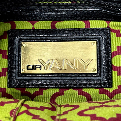 orYany Black Pebbled Leather Large Hobo Satchel Bag Gold Hardware