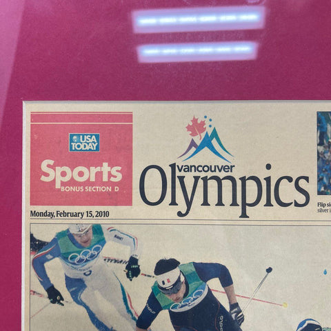 Todd Lodwick Signed 2010 Vancouver Olympics Newspaper USSA Provenance Framed