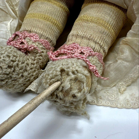 Effanbee Antique 1920s Composition Baby Doll Lace Gown Vintage 16 Inch
