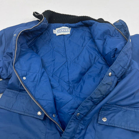 Vintage 70s Raven Ski Snowsuit Blue Mary Jane Winter Park Patch Made USA No Sz