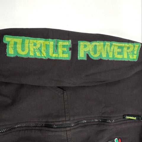 TMNT Kids Black Full Zip Hoodie Vintage Y2K 2003 Smackdown Machine Sz 10/12