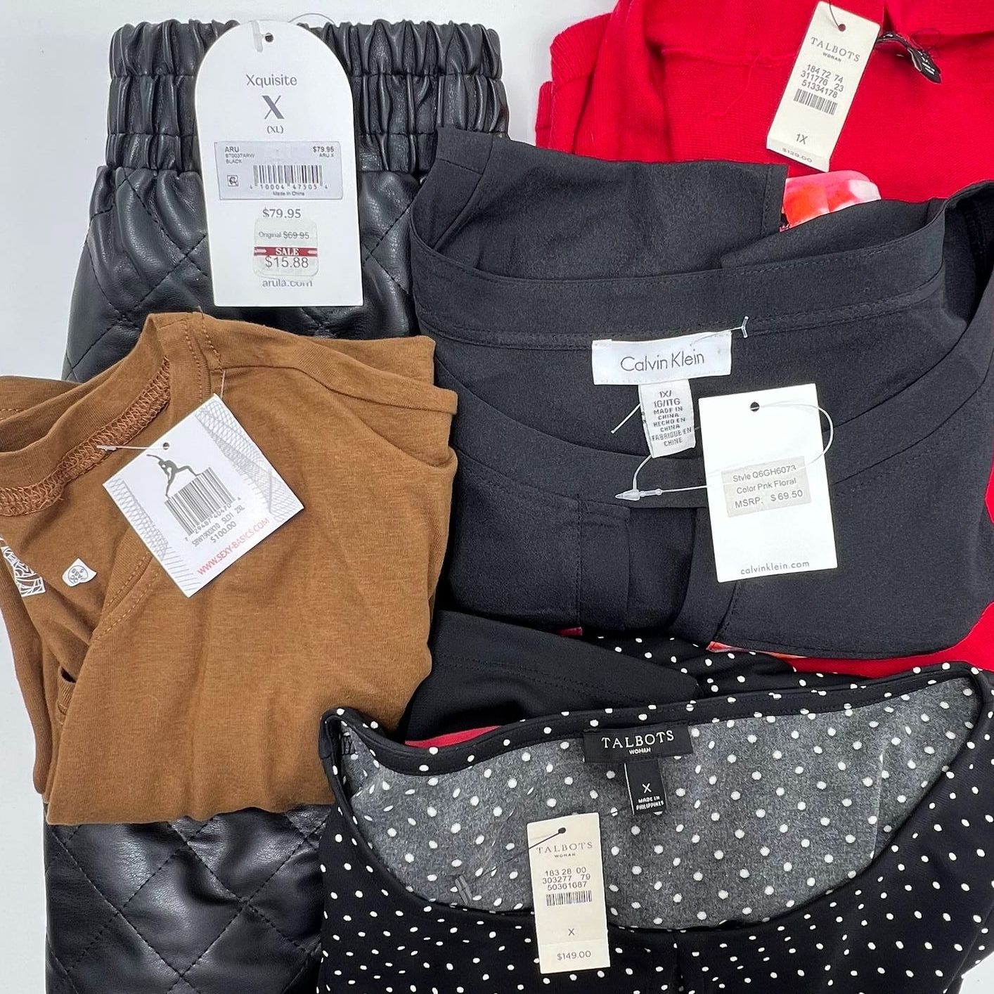 Womens Clothing Lot 5pc NWT Talbots Calvin Klein Tops Dress Skirt Mixed Sizes
