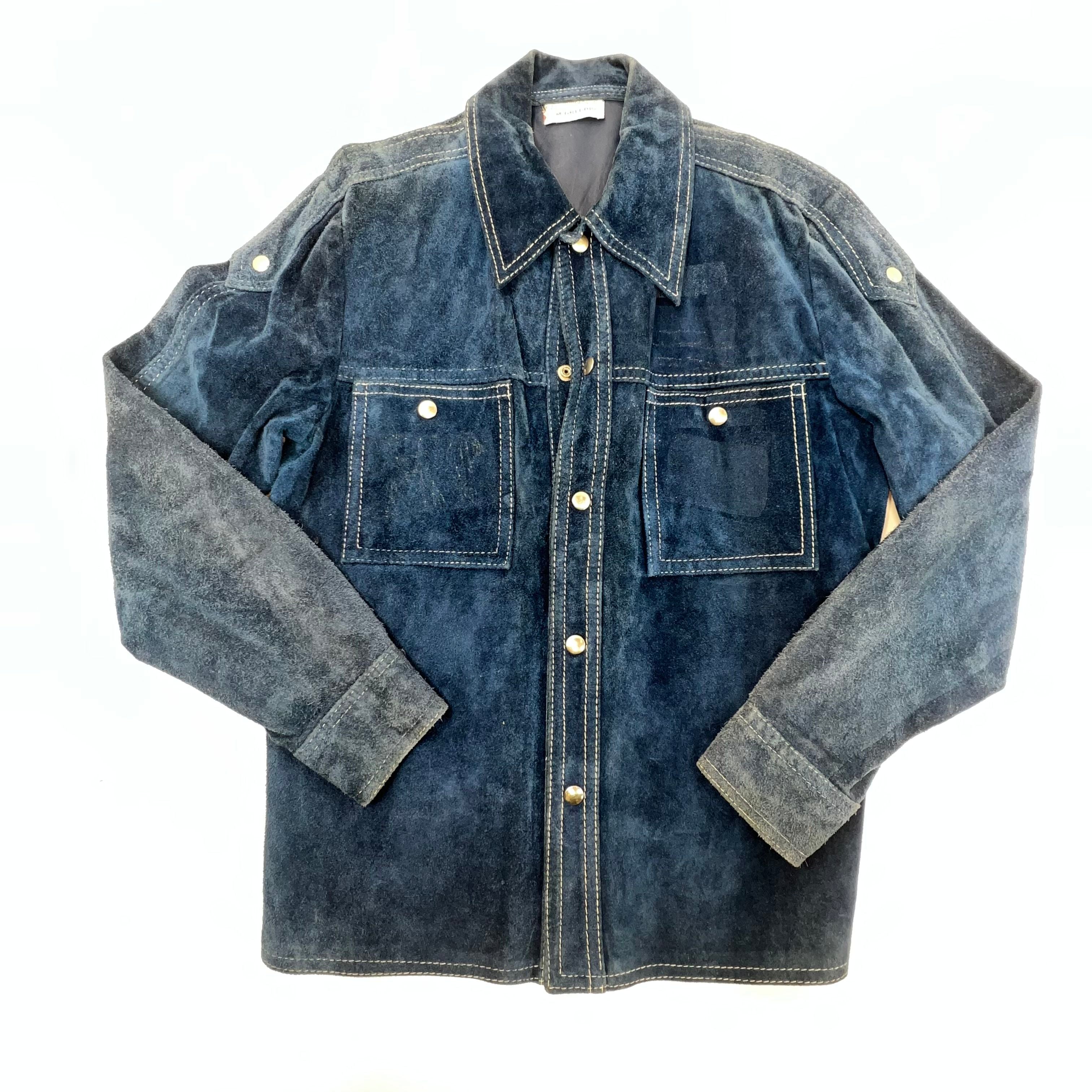 Vintage International Collection Made by McGregor Blue Suede Mens Jacket Size 40