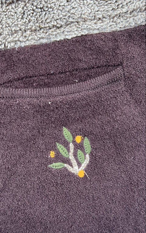 Vintage 90s Bernardo Essentials Women's Burgundy Wool Sheep Cardigan Jacket Sz M