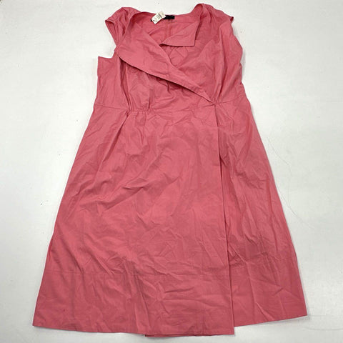 Talbots Women's Pink Sleeveless Surplice Cotton Blend Midi Dress Sz 16 Talbots Women's Pink Sleeveless Surplice Cotton Blend Midi Dress Sz 16