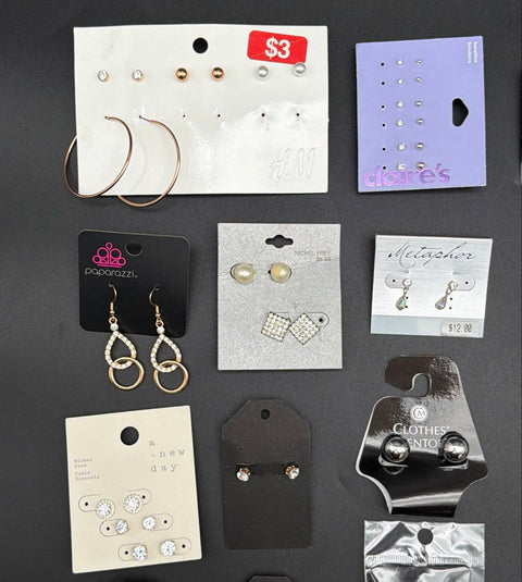 Paparazzi Claire's H&M Costume Jewelry Lot 28+ Pairs Assorted Earrings Hoops
