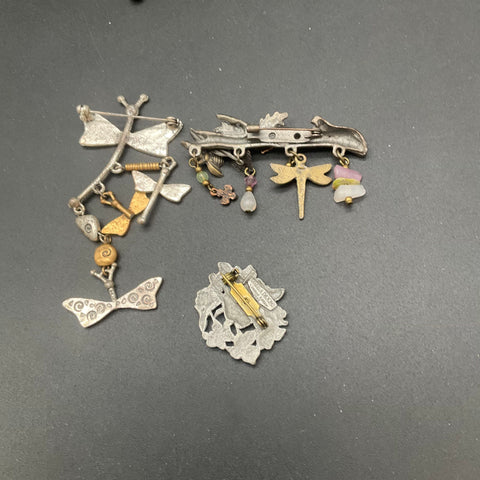 Bells & Blooms Fall Nature Style Jewelry Lot 14pc Leaves Acorns Dragonflies