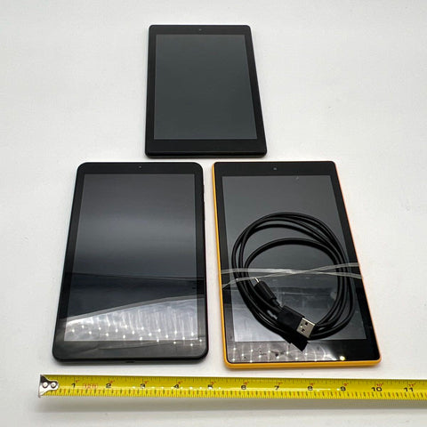 Amazon Fire & Samsung Verizon Tablet Lot 3 Piece Tested Working With Cable