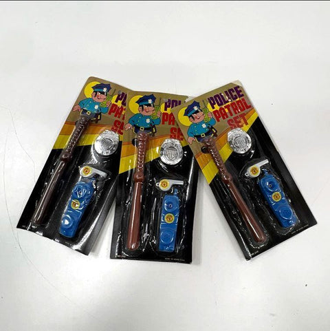 Lot of 3 Vintage Police Patrol Set No. 215 Made in Hong Kong Toys NIP Sealed