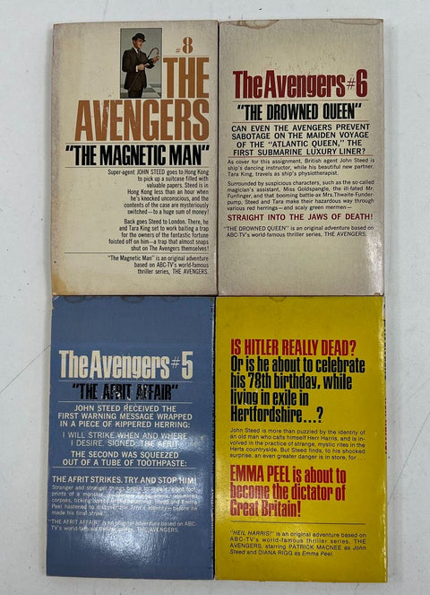 Vintage 1960s The Avengers TV Series Paperback Lot of 4 Books Steed & Peel