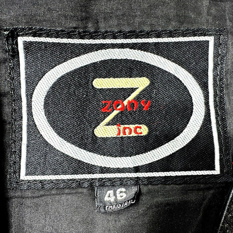 Vintage 90s Zony Harley-Davidson Back Patch Side Lace Leather Biker Vest Sz 46