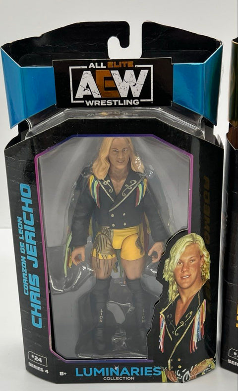 AEW Wrestling Action Figure Lot Kenny Omega Chris Jericho 3 Figures Sealed NIB