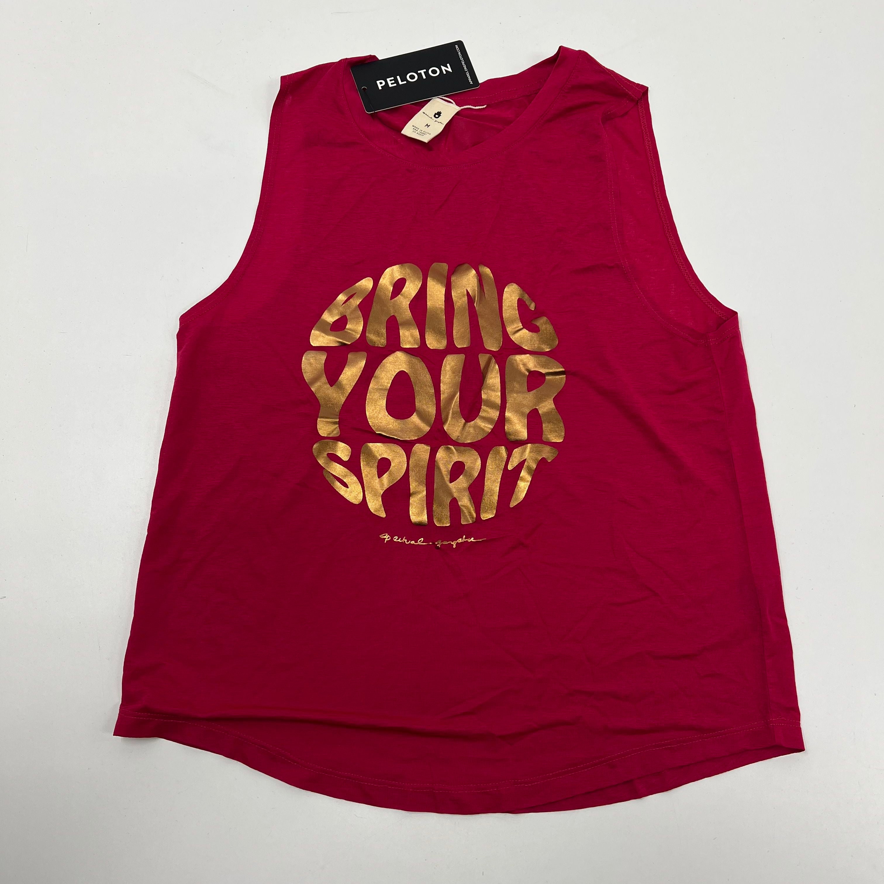 NWT Spiritual Gangster x Peloton Berry Pink Active Muscle Tank Top Women Medium