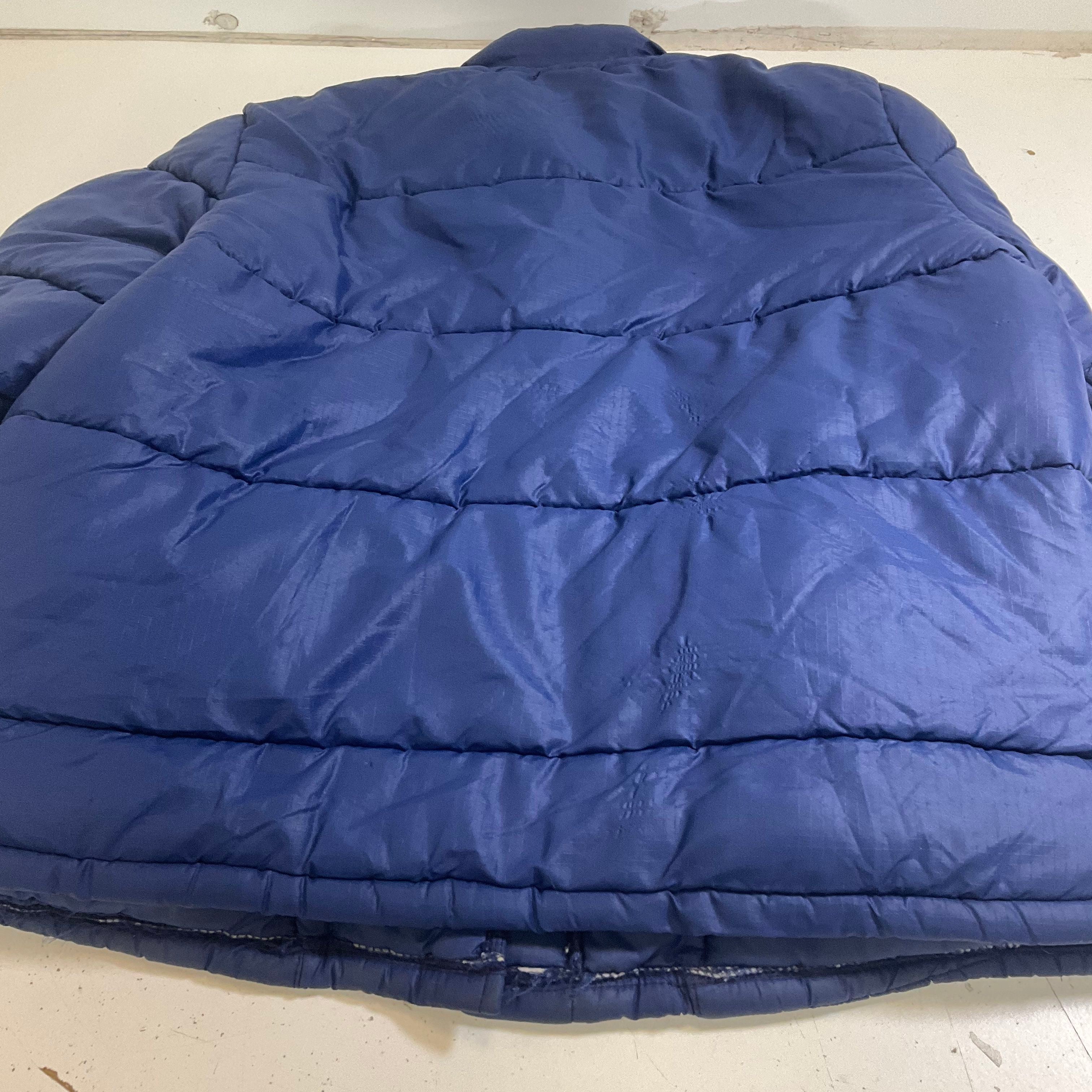 Vintage 80s Unbranded Blue Quilted Puffer Vest Snap Button Men's Size L