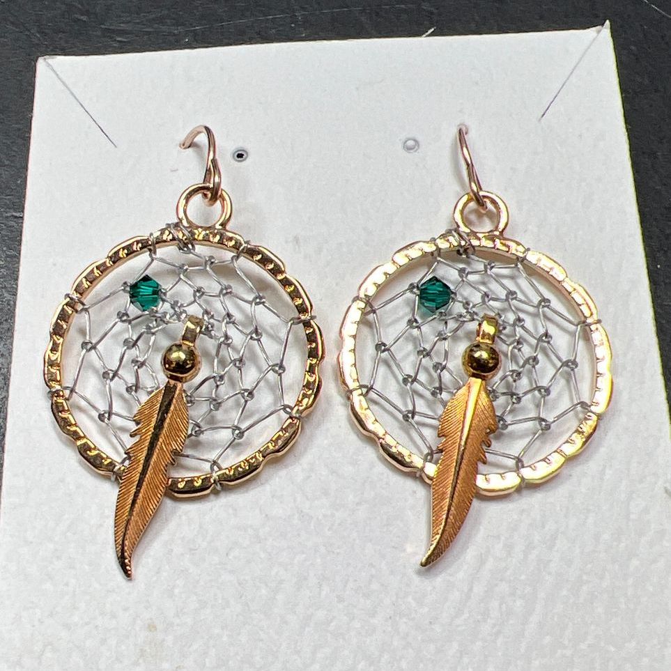 Dream Catcher Rose Gold Filled Earrings NWT
