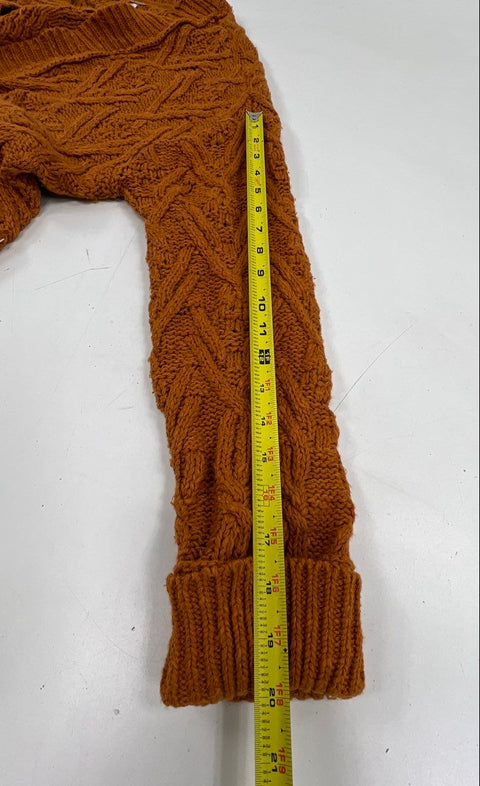 Free People Women's Wildflower Cardigan Burnt Orange Chunky Knit Slouchy Size M