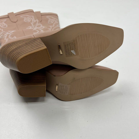 Billini Nude Faux Leather Western Knee High Boots Pointed Toe Size 8 New