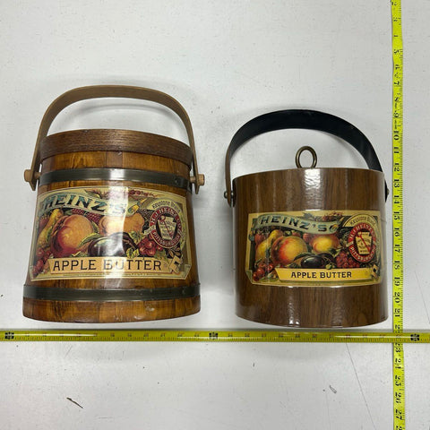 Heinz Apple Butter Vintage Advertising Lot 2 Wood Barrel and Ice Bucket 1980s
