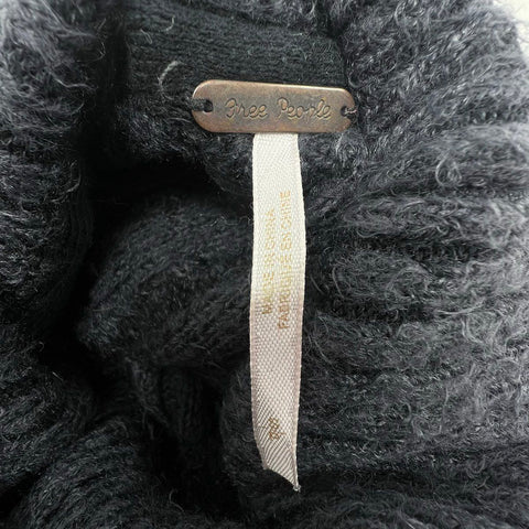 Free People Charcoal Gray Ribbed Texture Turtleneck Sweater Women's S