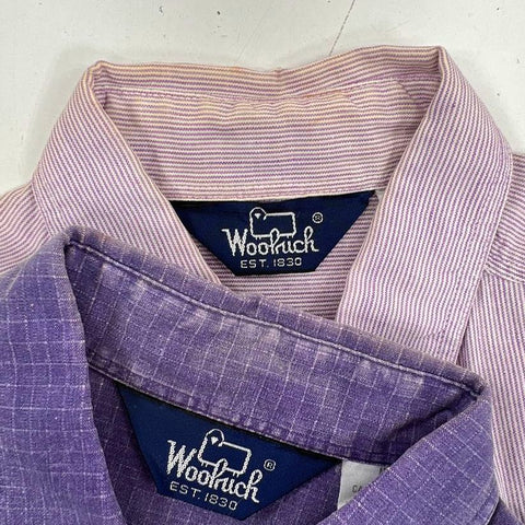 Vintage 90s Woolrich Lot of 3 Cotton Short Sleeve Button Up Shirts Men's