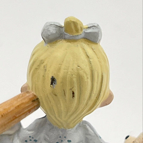 Precious Moments Enesco Figurine Lot 2 Pieces Boy Manger Girl Puppies Vintage