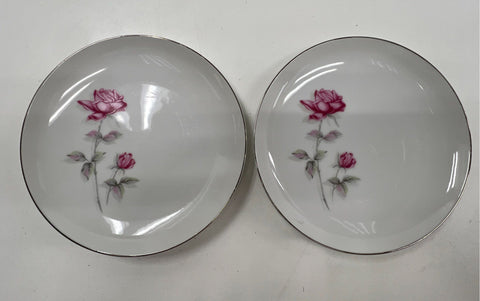 Nasco Rose Bramble Fine China 8 Piece Set Serving Platter Bowls Plates Vintage
