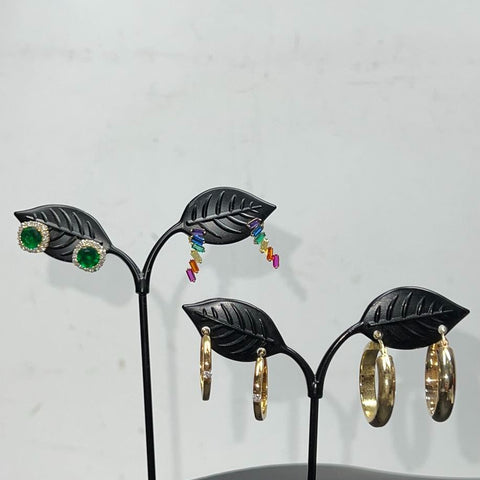 4 Pair 925 Sterling Silver Gold tone Earrings Lot 11.59g