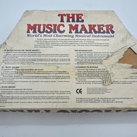 Vintage The Music Maker Lap Harp Zither Wood Instrument with Box & Song Sheets