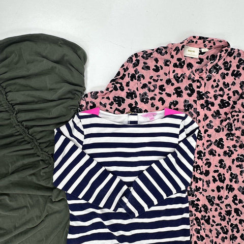 Lilly Pulitzer Maeve Anthropologie Lot 3 Womens Dresses M Striped Ruched Leopard