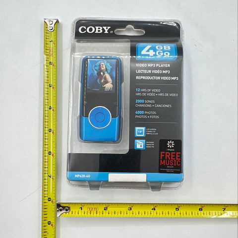 Coby MP620-4G 4GB Video MP3 Player Blue 1.8" LCD FM Radio New Sealed