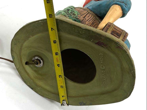 Vintage Holland Mold Ceramic Table Lamp Figural Boy on Barrel Country Style