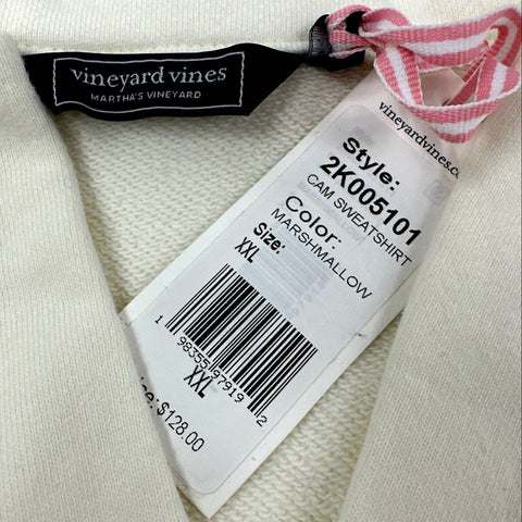 Vineyard Vines Women's Marshmallow Cam Sweatshirt Pullover Collared XXL NWT