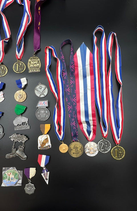 Collectible Medals Lot Vintage Sports Achievement Awards Approximately 32 Pieces