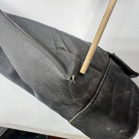 Vintage 80s Jean Jacques Benson Mens Gray Nappa Lambskin Leather Bomber Jacket