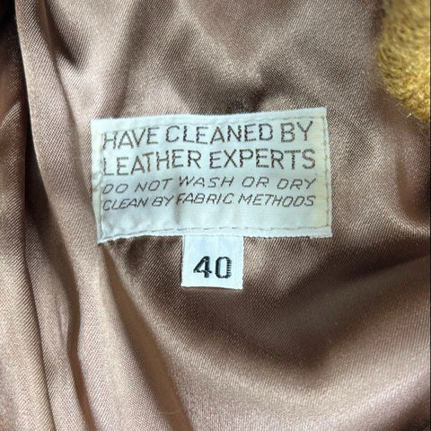 Vintage 70s Cresco Tan Suede Leather Bomber Flight Jacket Men's 40