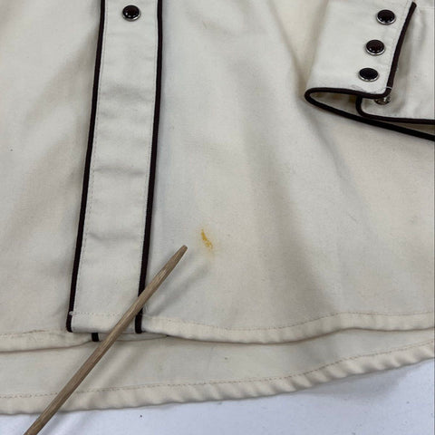 Gibson Trading Company Men's Cream Brown Embroidered Western Snap Shirt Sz M
