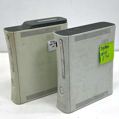 2 Microsoft Xbox 360 Console Lot For Parts / Repair E74 No Power Error