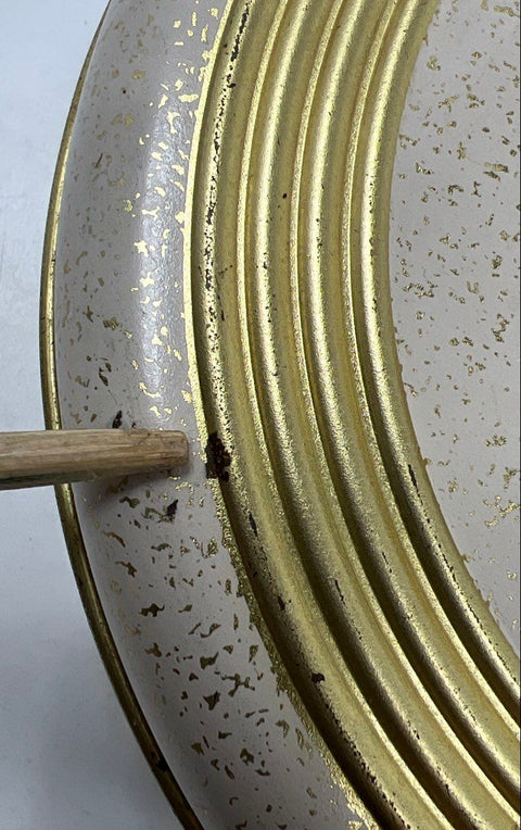 Vintage Guildcraft Dexter Round Metal Tin LeeWards Exclusive Gold Fleck Cream