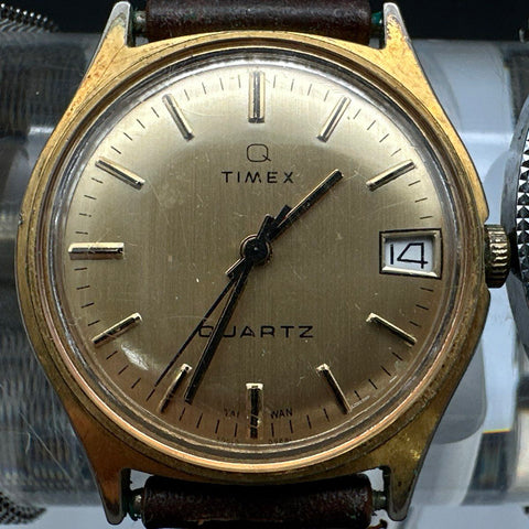 Vintage Timex Watch Lot of 4 Electric and Quartz Mesh Leather Wristwatches