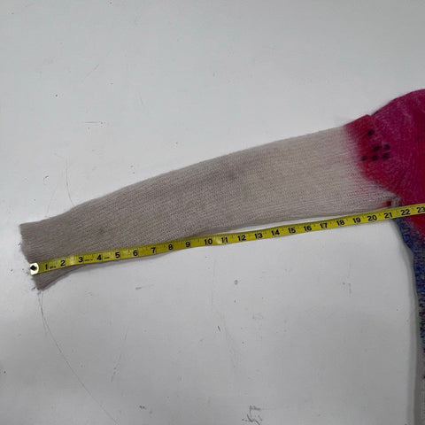 Paynestar Women's Pink Abstract Kid Mohair Merino Wool Blend Sweater Sz L