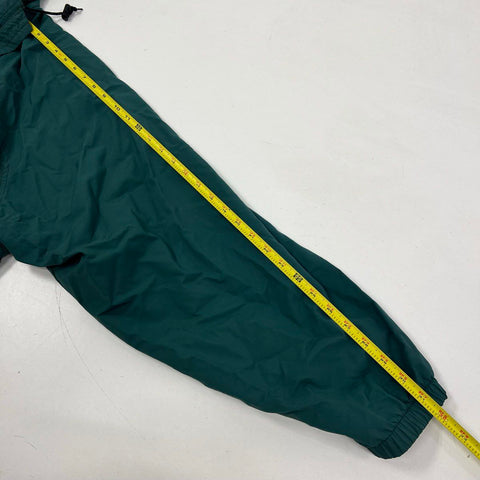 Vintage 90s LL Bean Men's Green Hooded Full Zip Nylon Windbreaker Jacket XL